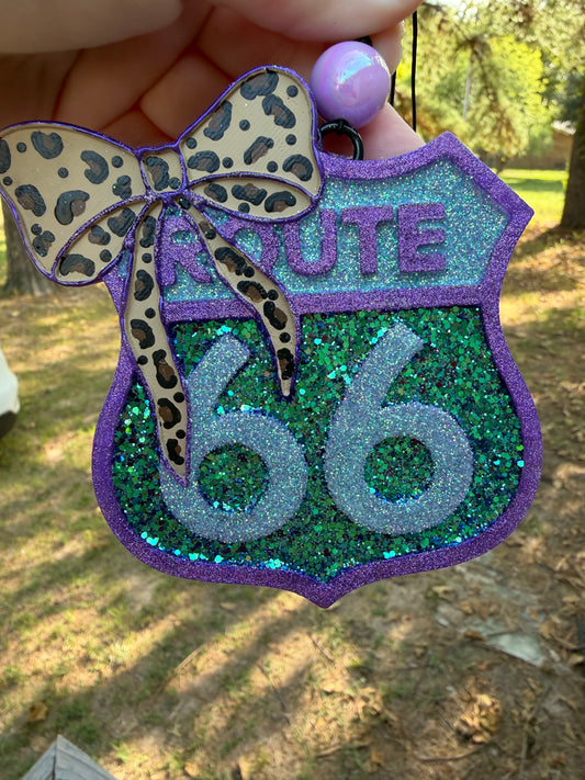 Route 66 w/bow Car Freshie