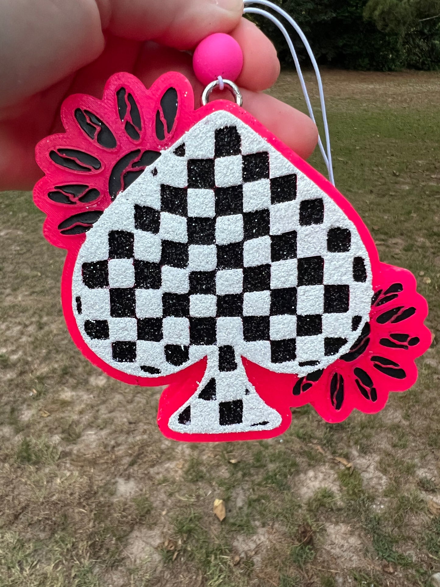 Checker Spade Car Freshie