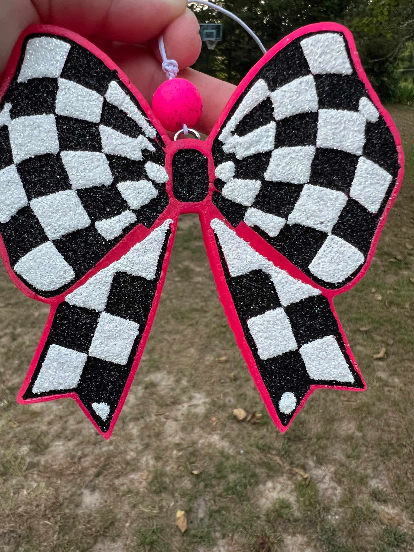 Checker Bow Car Freshie