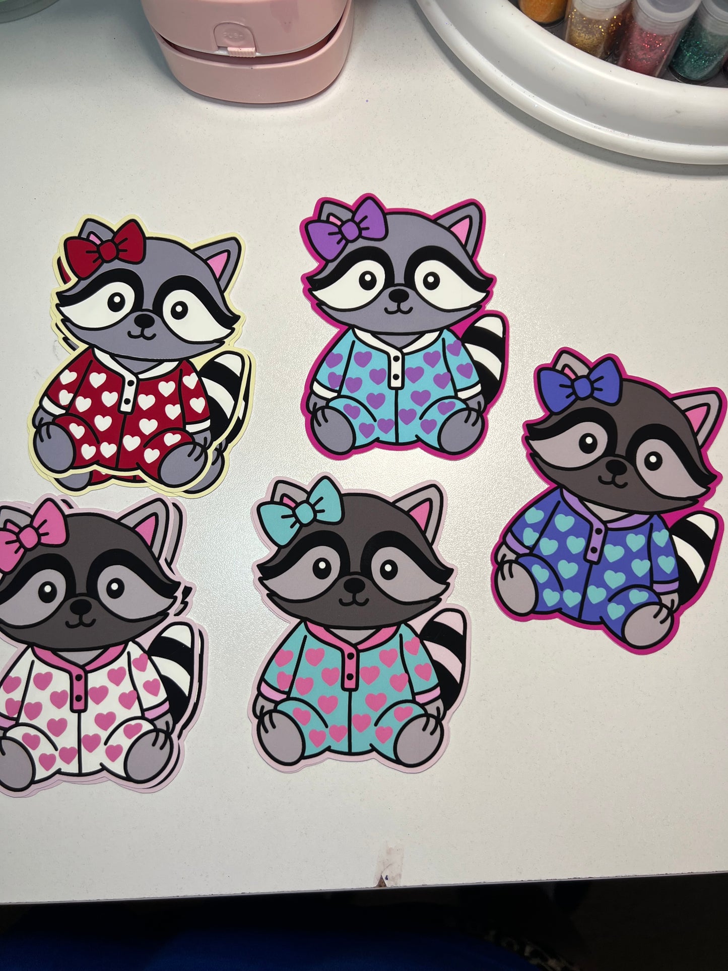 Raccoon in pjs Car Freshie