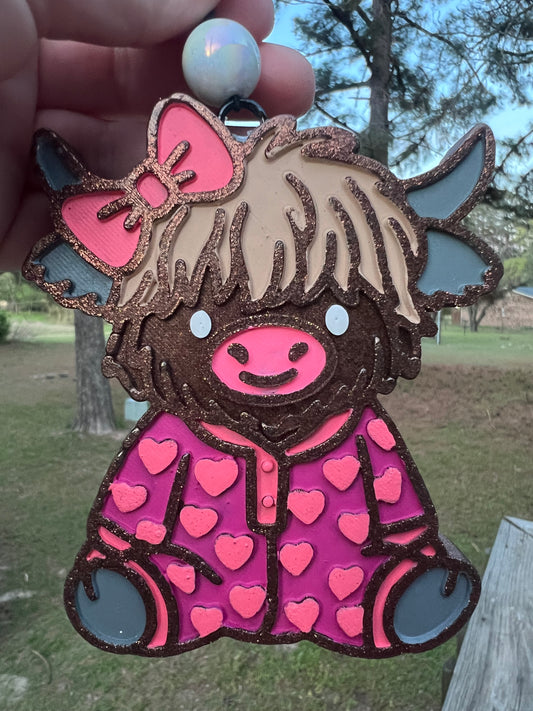 Highland cow in pjs Car freshie