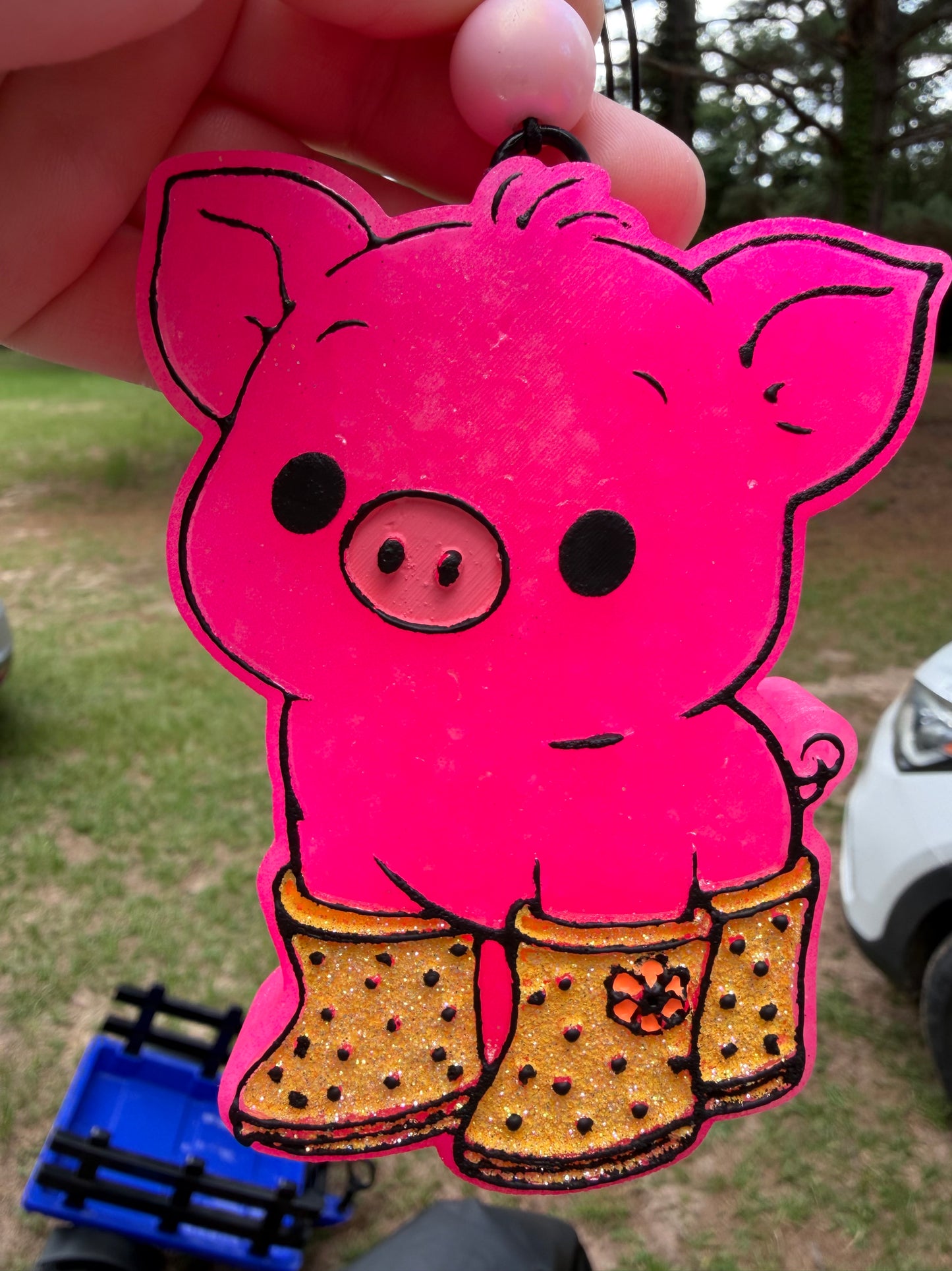 Pig w/Rain Boots Freshie
