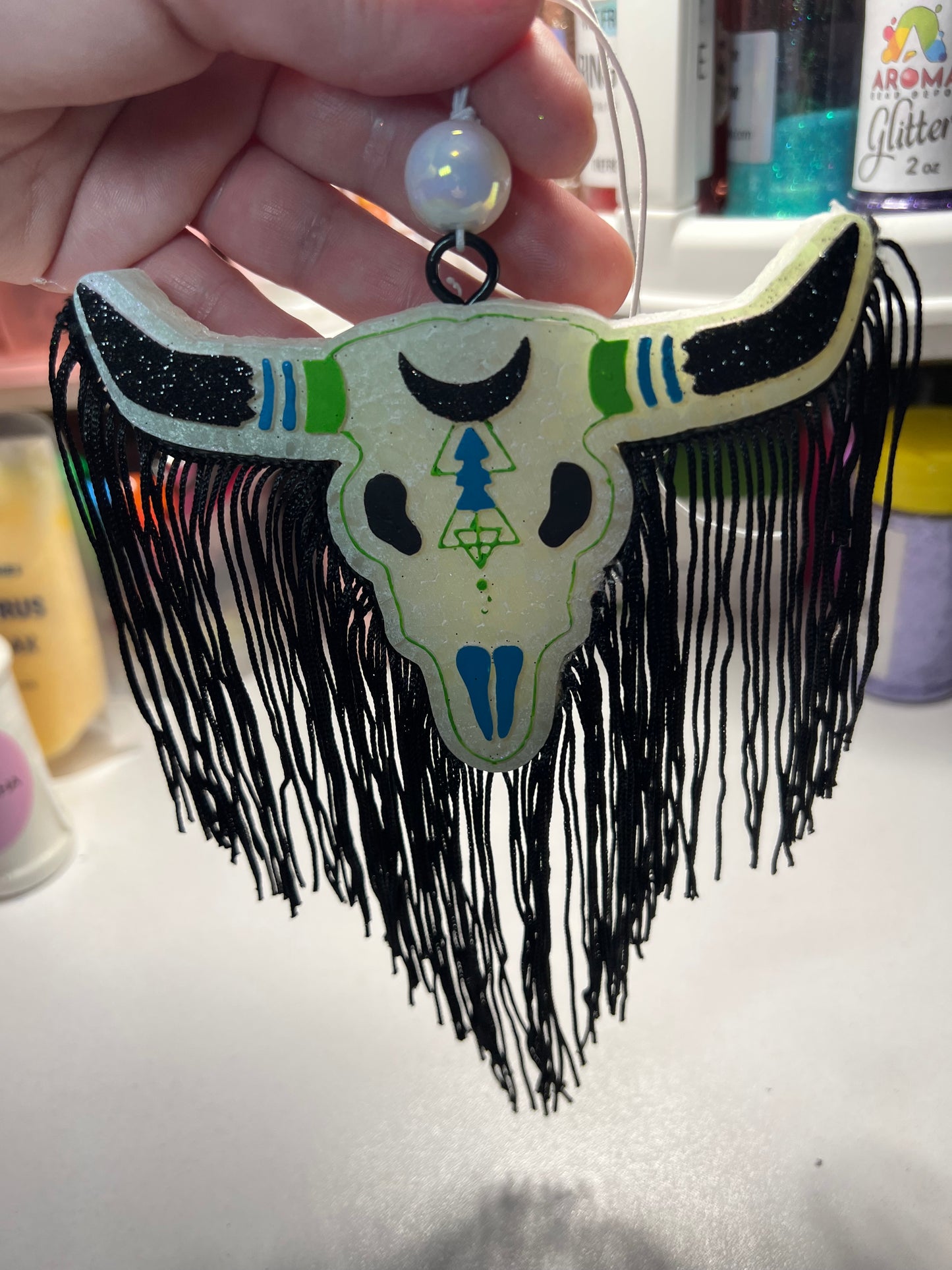 Bull w/fringe Car Freshie