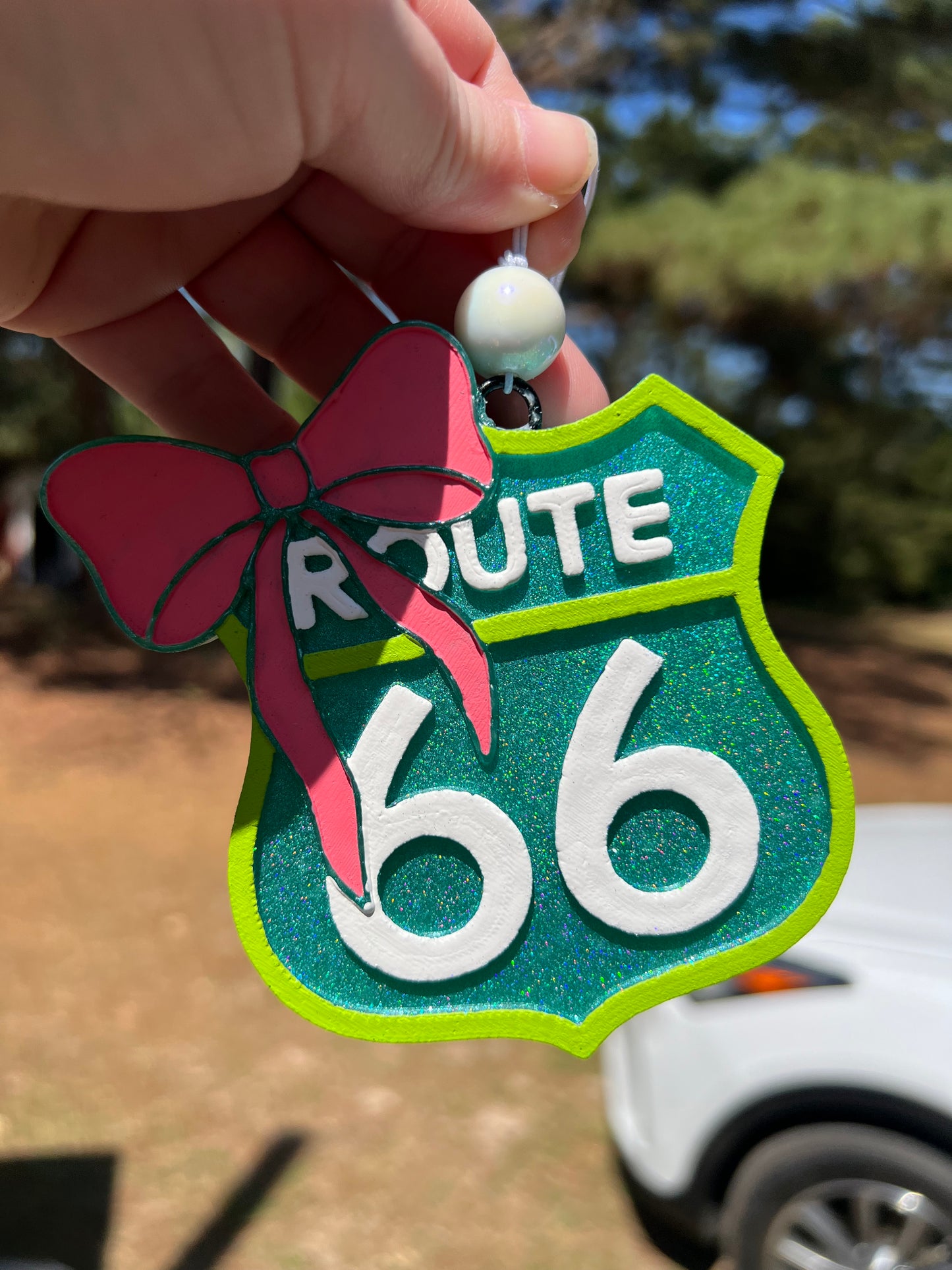 Route 66 w/bow Car Freshie