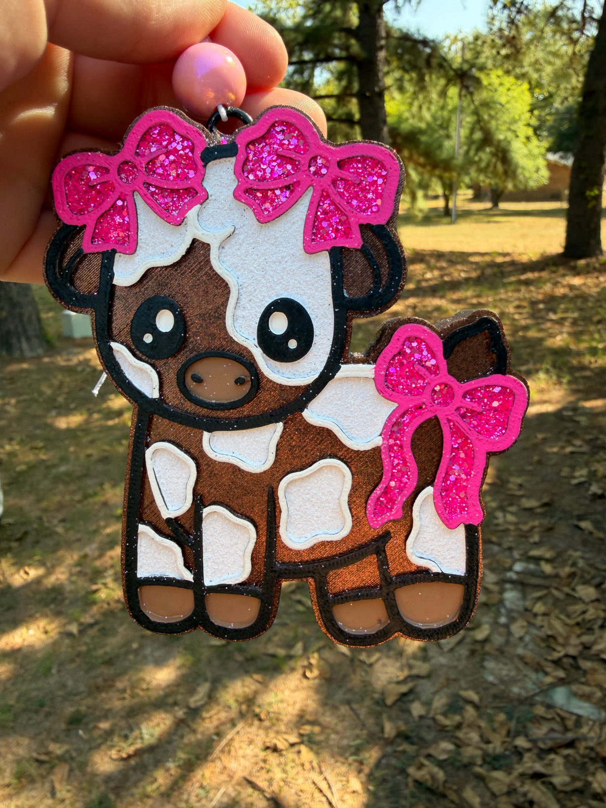 Cute Spot Cow with Bows Freshie