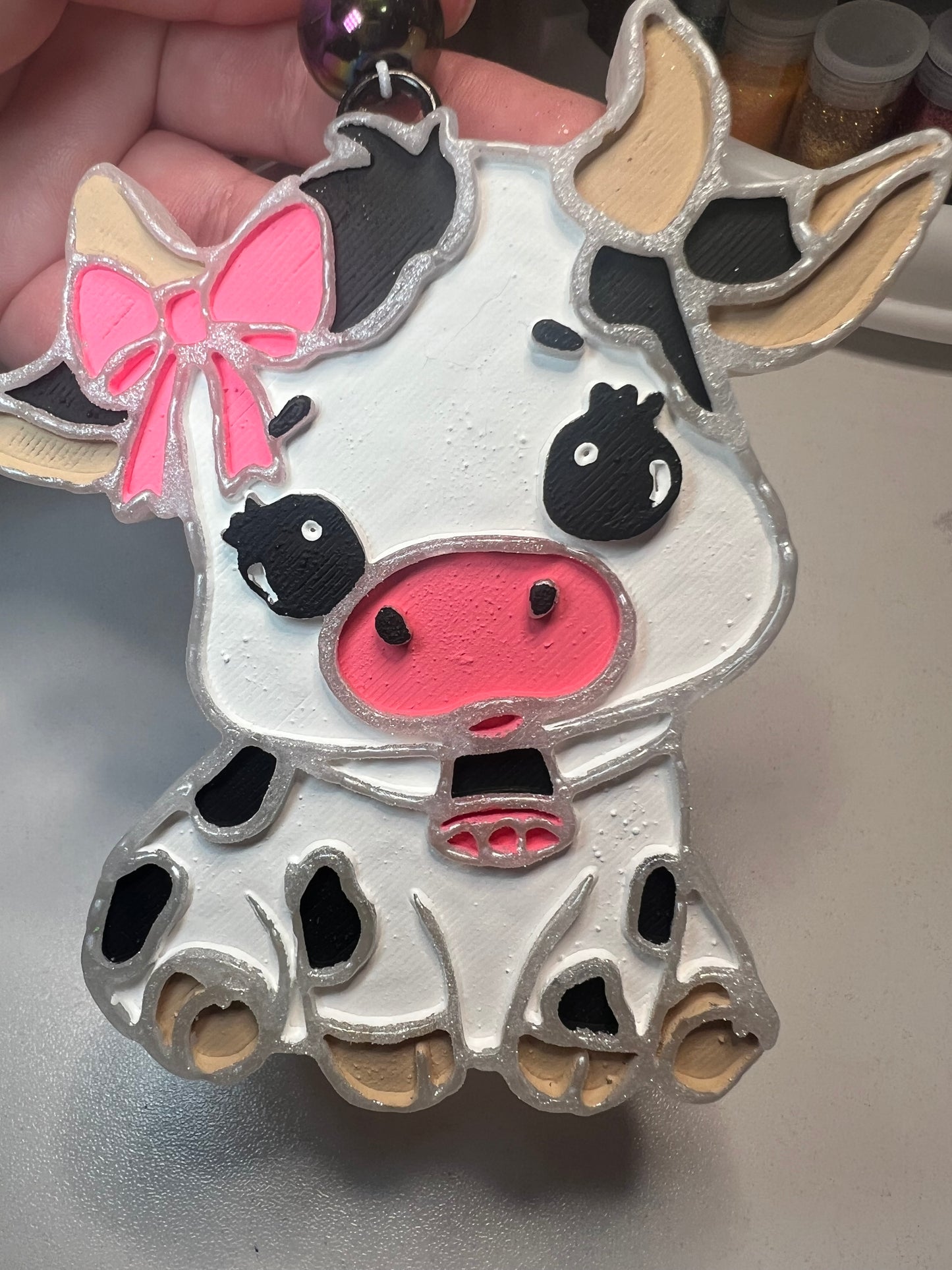 Cute Cow w/Bow Car Freshie