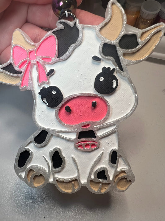 Cute Cow w/Bow Car Freshie