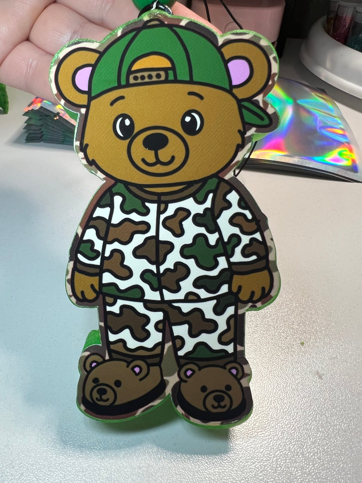 Camo Teddy Car Freshie