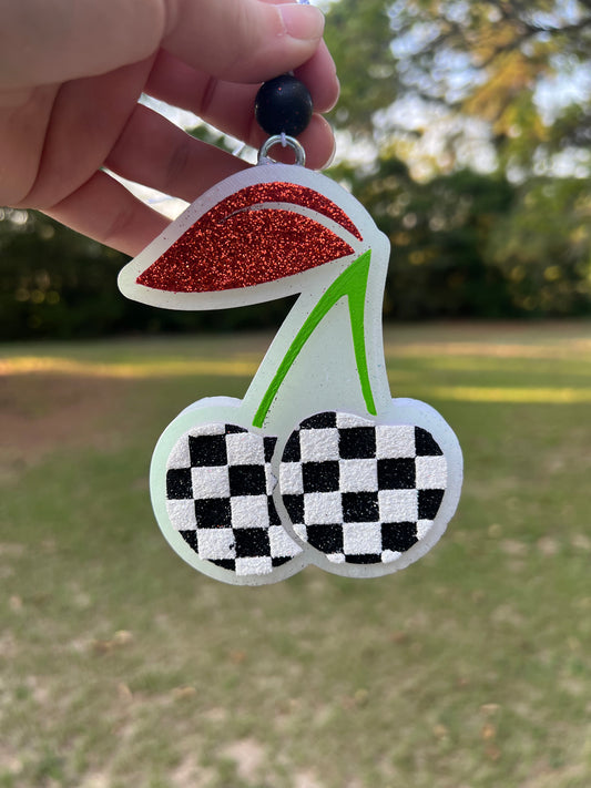 Checker Cherries Car Freshie