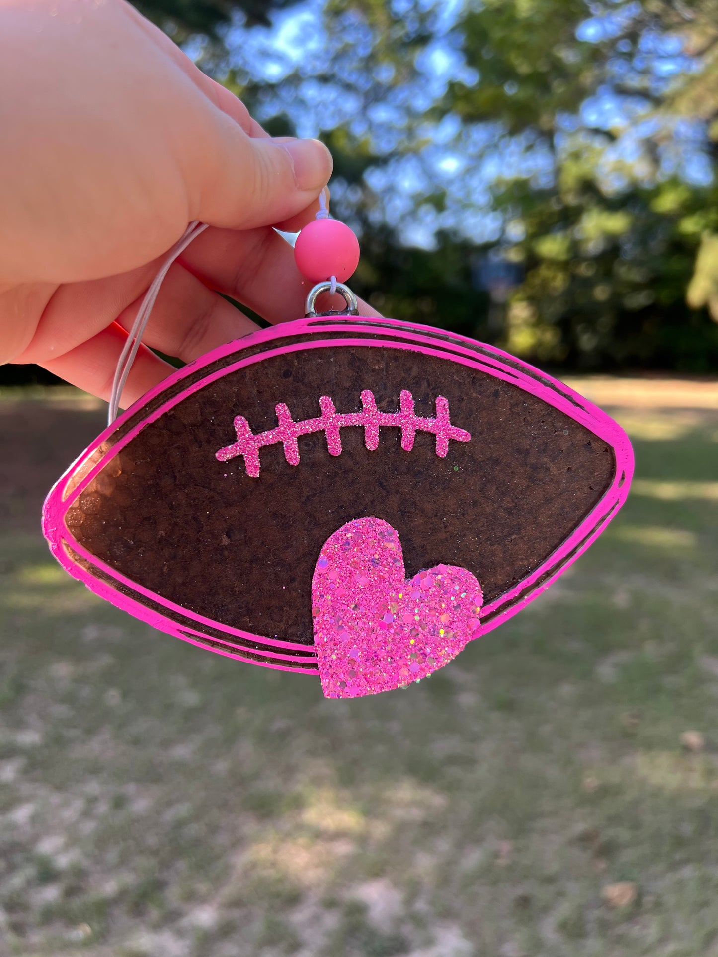 Football w/heart Car Freshie