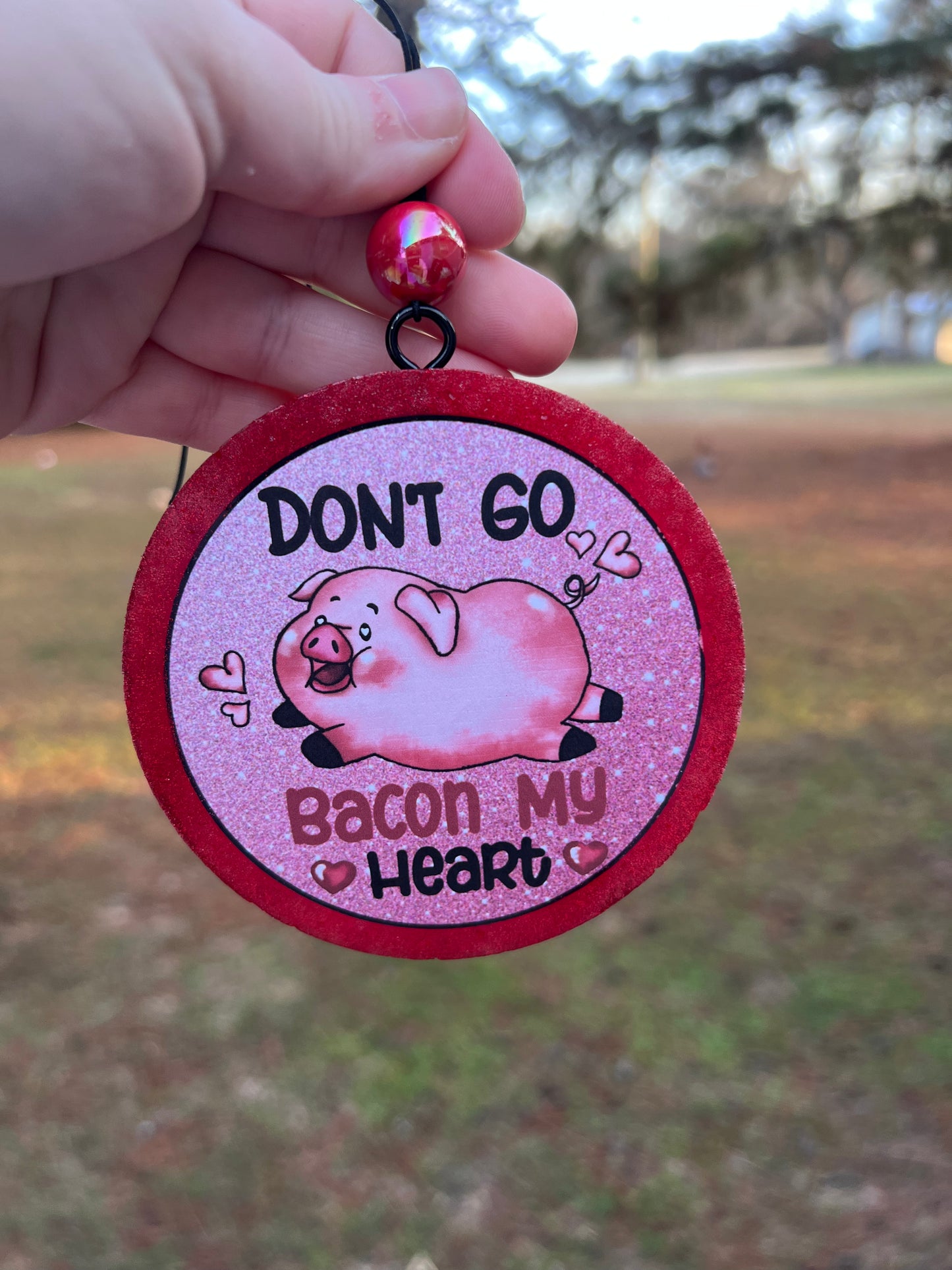 Valentine Pig Cardstock Car Freshie