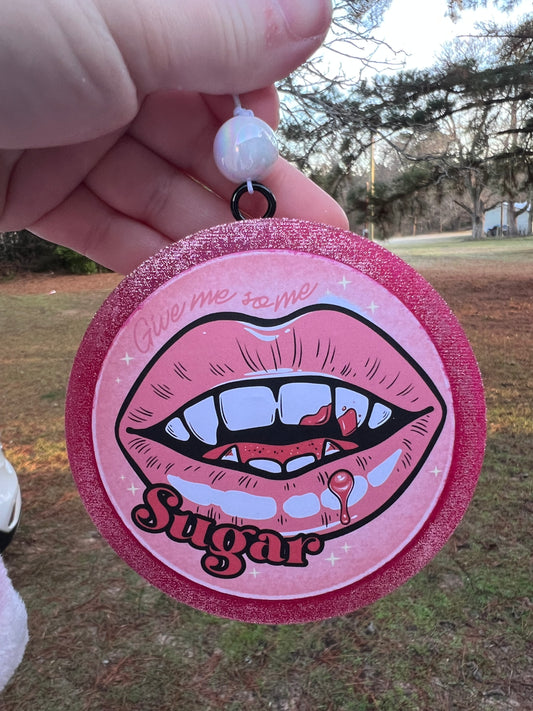 Valentine Lips Cardstock Car Freshie
