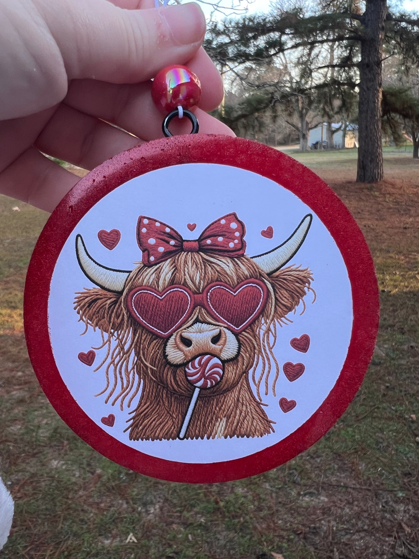 Valentine Cow Cardstock Car Freshie
