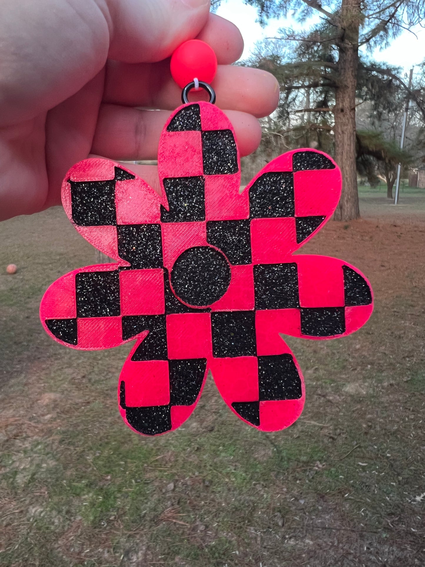 Checker Flower Car Freshie