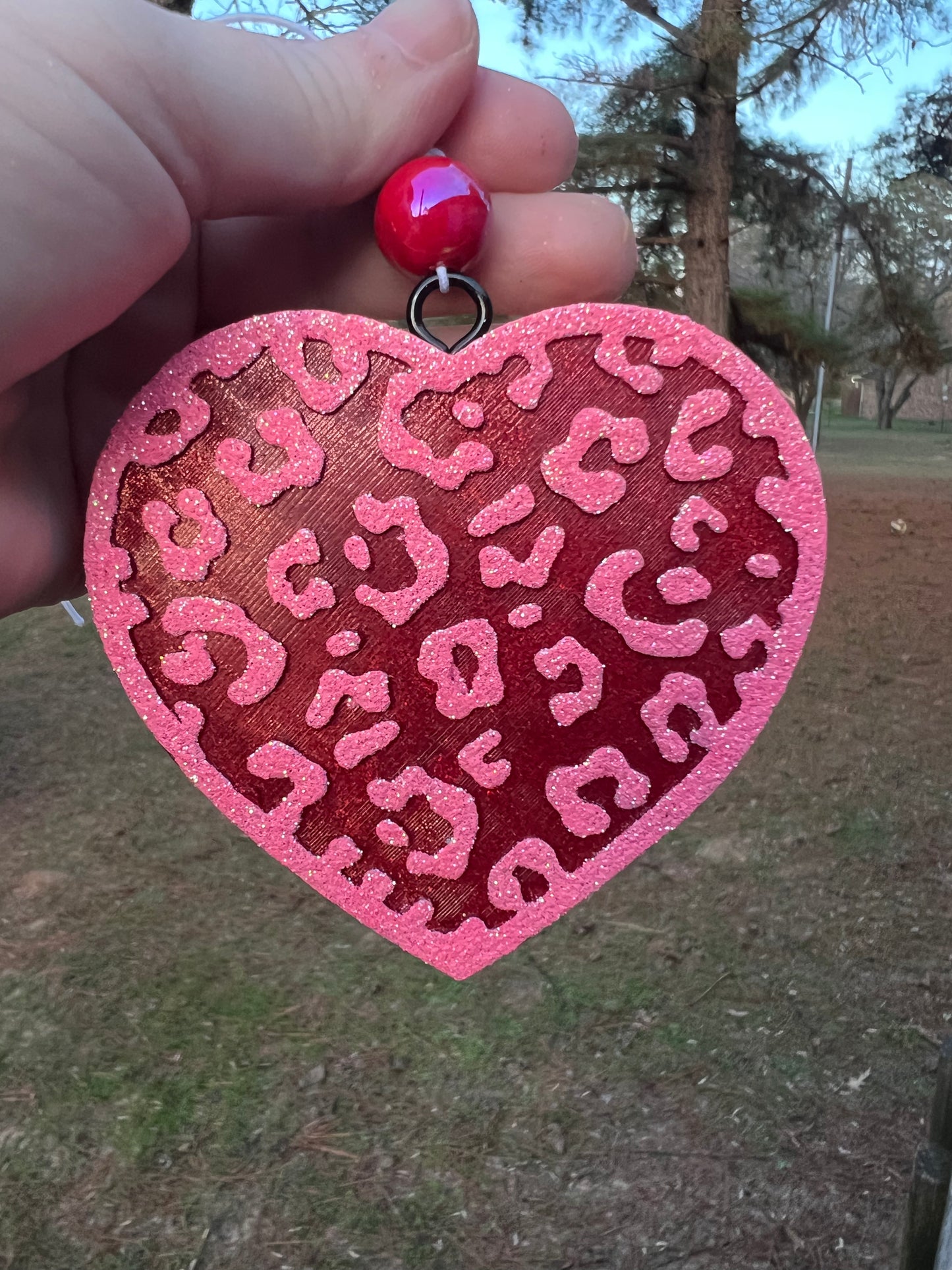 Heart w/ leopard Car Freshie