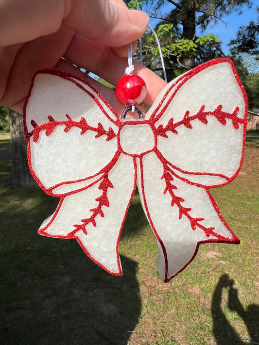 Baseball Bow Car Freshie